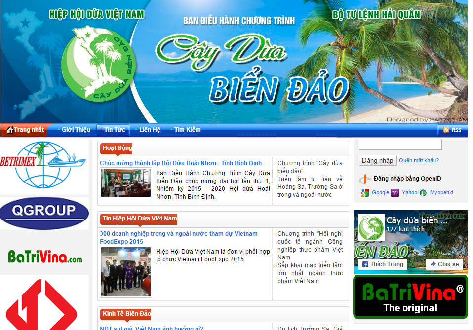 batrivina tài trợ chương trình cây dừa biển đảo